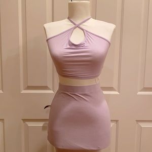 NWT! Lavender Matching MIDI Skirt Set